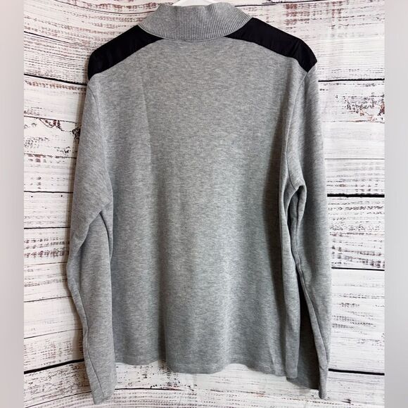 Hugo Boss Sweater Mens Size XL Qouter Zip Gray Cotton Pullover Mock Neck - Picture 4 of 13